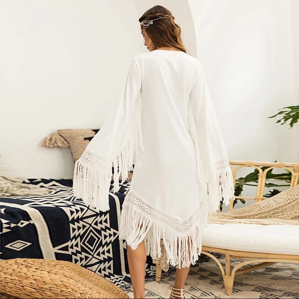 NEW Boho Hippie Fringe Embroidered Tunic Dress - Picture 5 of 8